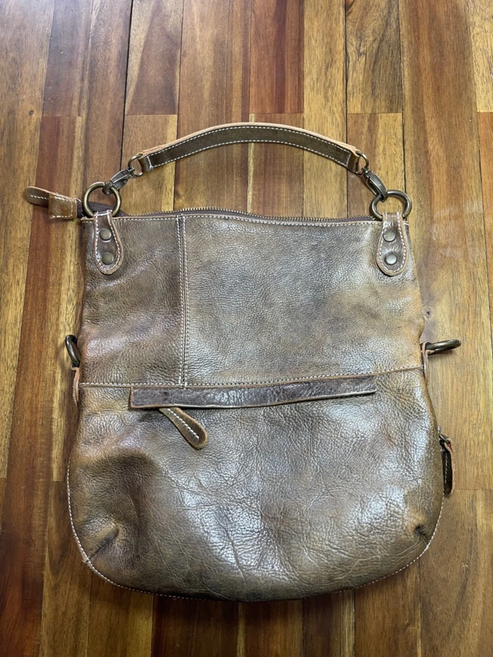 Bed Stu Tahiti fold over brown leather bag - Picture 2 of 13